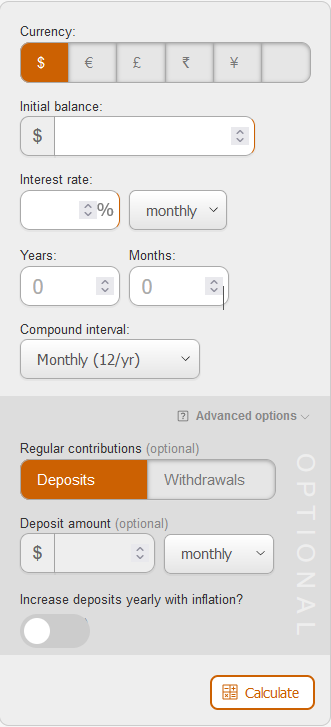 monthly compound interest calculator